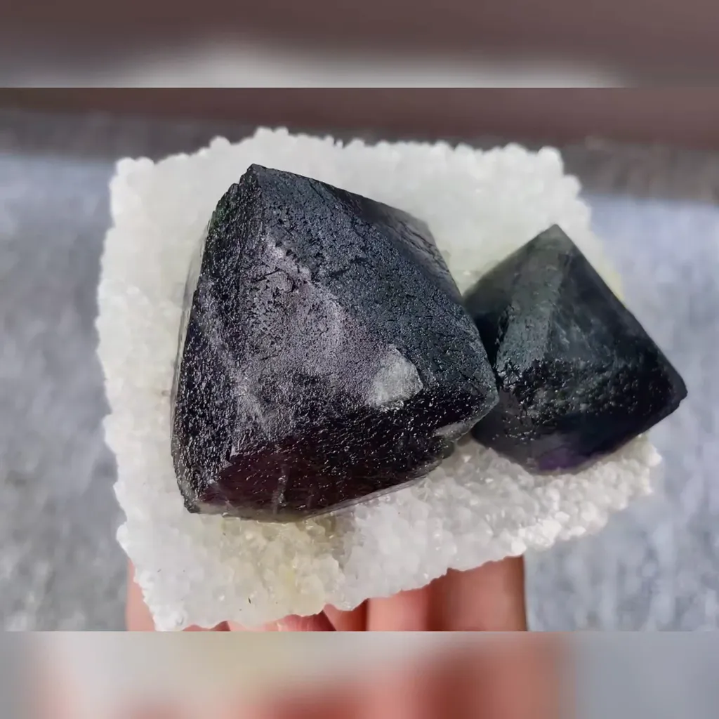 Natural Purple Octahedral Fluorite comes from Inner Mongolia,China 80*70*40MM - image 2