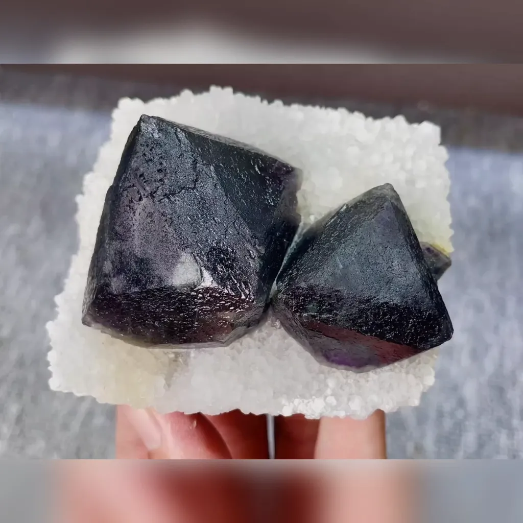 Natural Purple Octahedral Fluorite comes from Inner Mongolia,China 80*70*40MM image