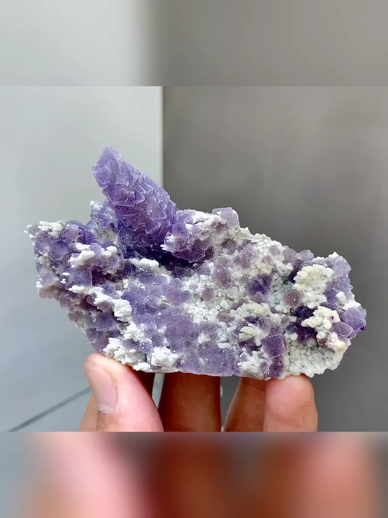 Natural Purple Octahedral Fluorite comes from Neimenggu,China 90*40*35MM image