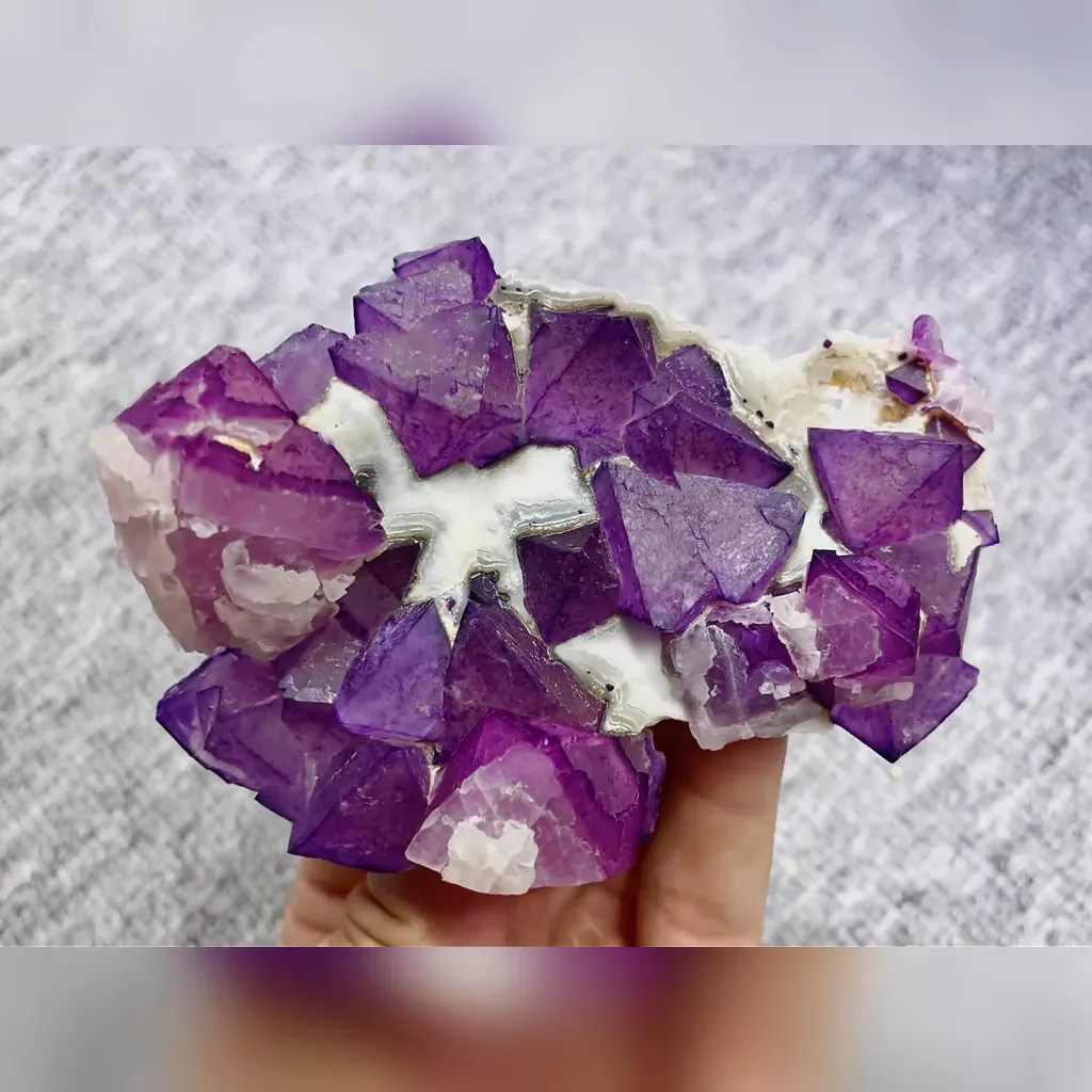 Natural Purple Octahedral Fluorite comes from Zhejiang,China 100*75*30MM - image 3