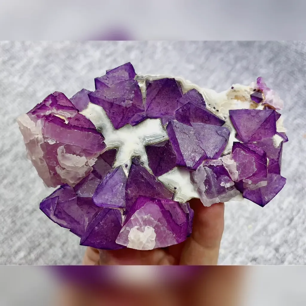 Natural Purple Octahedral Fluorite comes from Zhejiang,China 100*75*30MM image