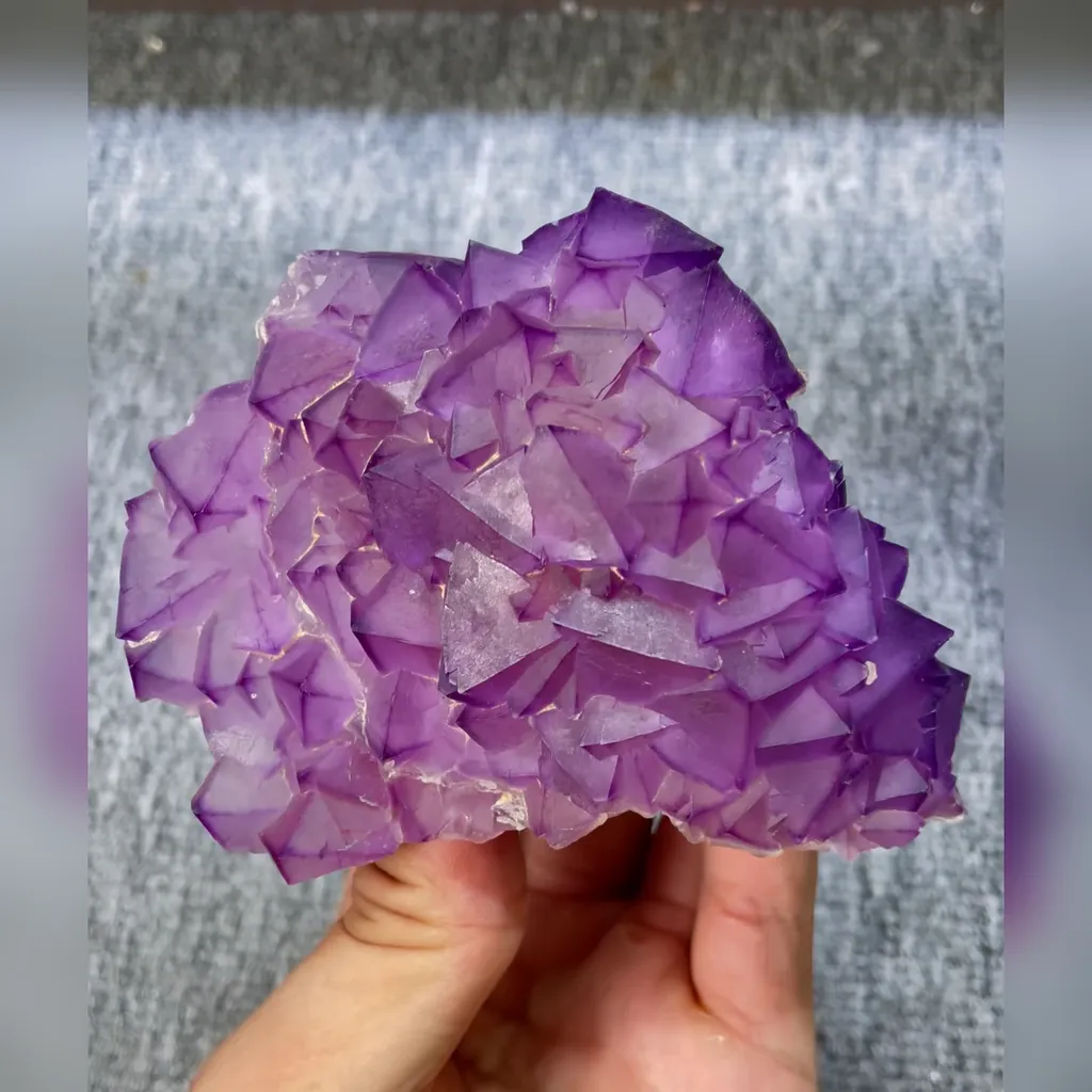 Natural Purple Octahedral Fluorite comes from Zhejiang,China 105*80*40MM image
