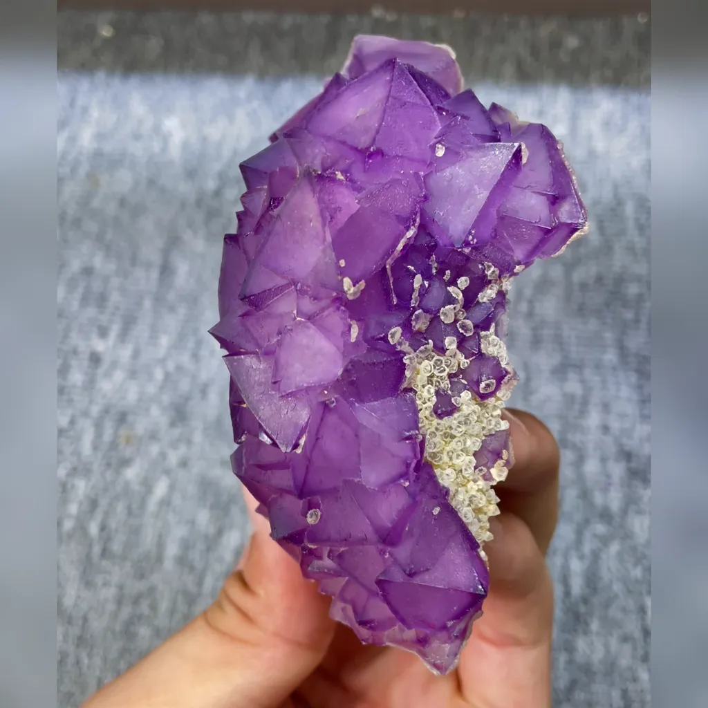Natural Purple Octahedral Fluorite comes from Zhejiang,China 105*80*40MM - image 3