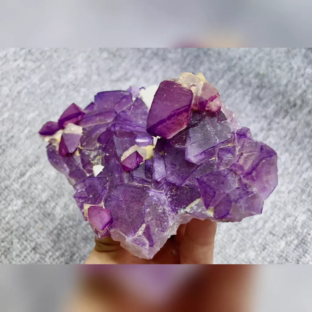 Natural Purple Octahedral Fluorite comes from Zhejiang,China 120*85*35MM - image 2