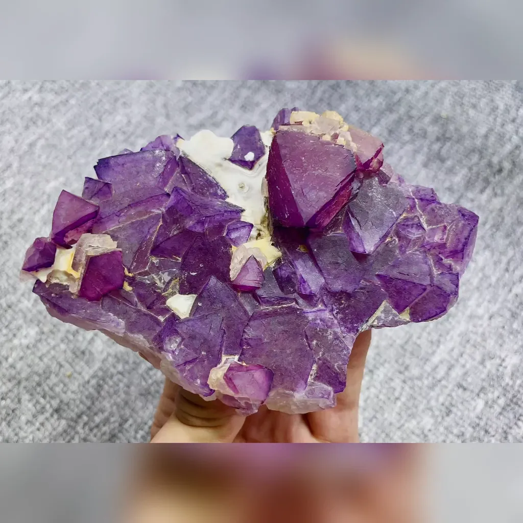 Natural Purple Octahedral Fluorite comes from Zhejiang,China 120*85*35MM image