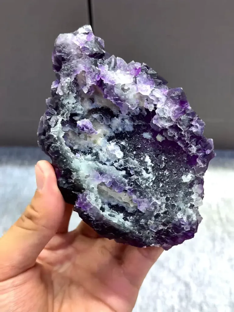 Natural Purple Octahedral Fluorite comes from Zhejiang,China 125*80*35MM - image 5