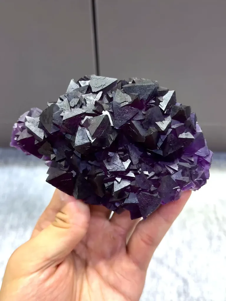 Natural Purple Octahedral Fluorite comes from Zhejiang,China 125*80*35MM - image 4