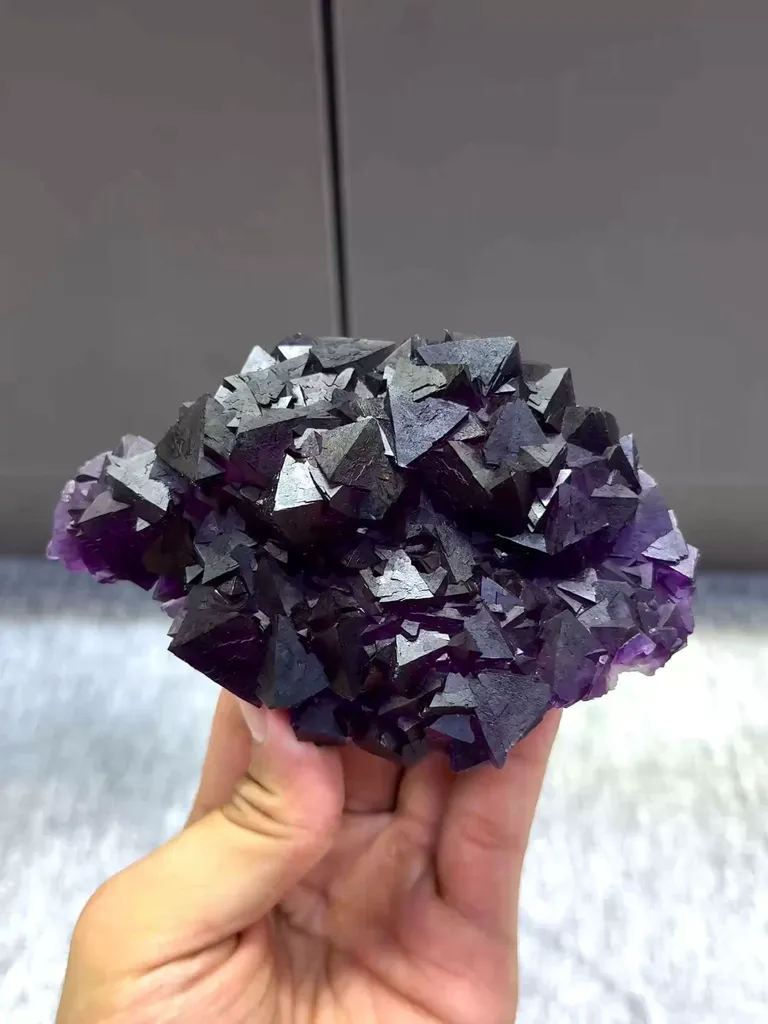 Natural Purple Octahedral Fluorite comes from Zhejiang,China 125*80*35MM image