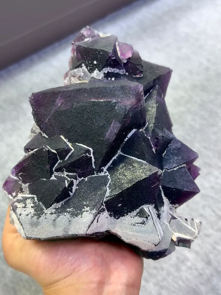 Natural Purple Octahedral Fluorite comes from Zhejiang,China 160*140*80MM image