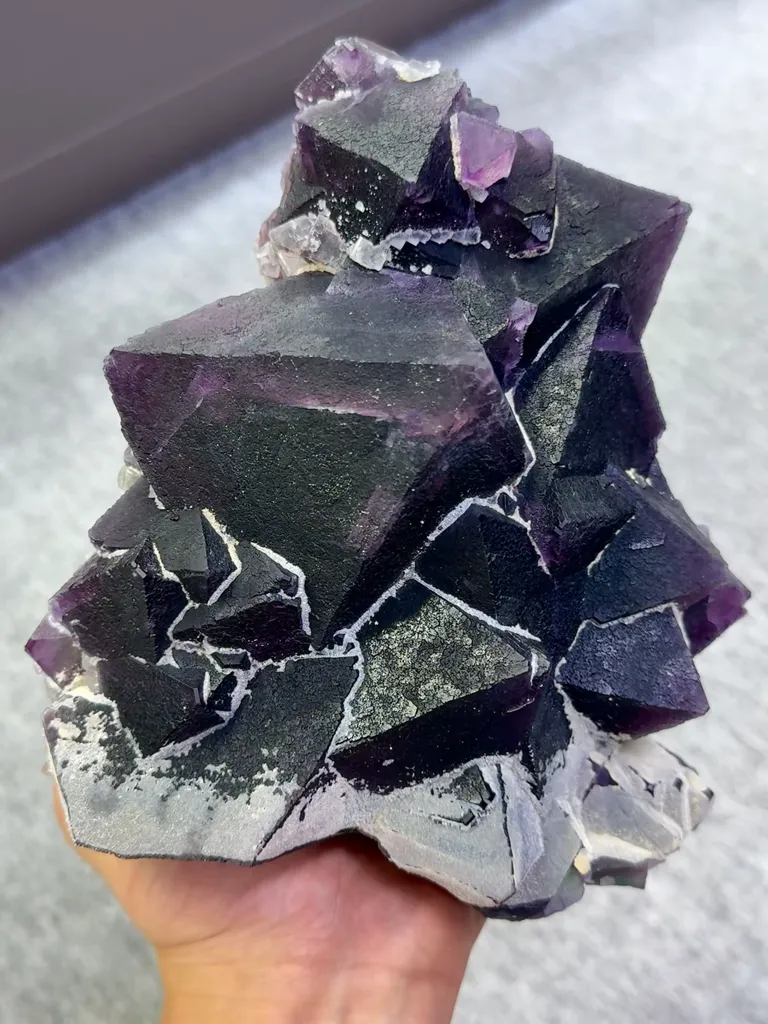 Natural Purple Octahedral Fluorite comes from Zhejiang,China 160*140*80MM - image 2