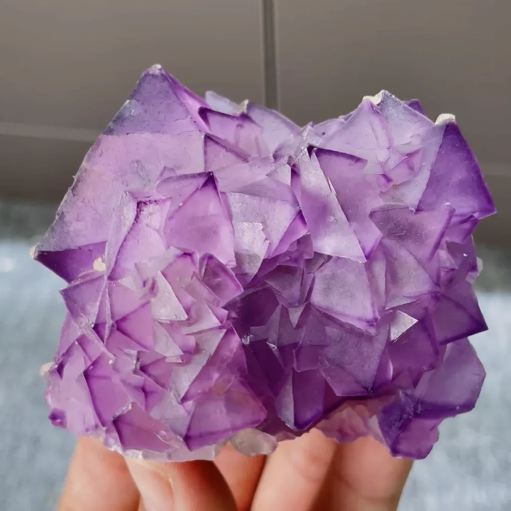 Natural Purple Octahedral Fluorite comes from Zhejiang,China 70*65*35MM image