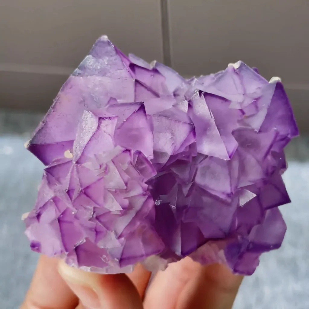 Natural Purple Octahedral Fluorite comes from Zhejiang,China 70*65*35MM - image 4