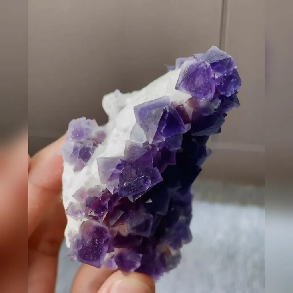 Natural Purple Octahedral Fluorite comes from Zhejiang,China 70*80*60MM - image 6