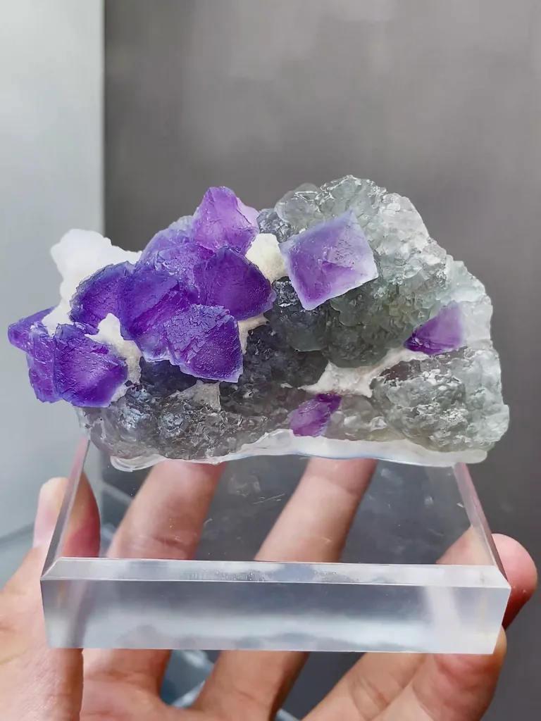 Natural Purple Octahedral Fluorite comes from Zhejiang,China 90*40*50MM - image 6