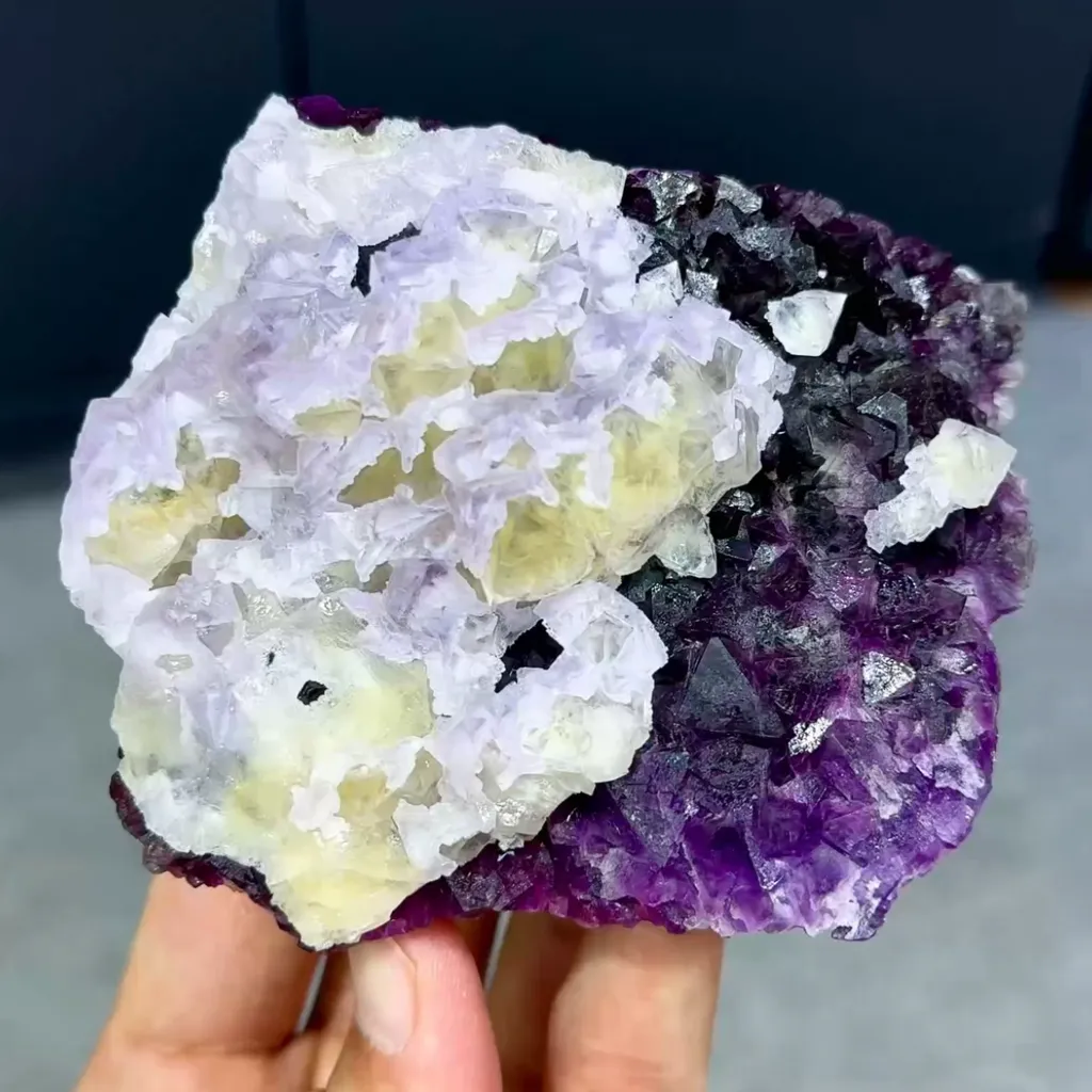 Natural Purple Octahedral Fluorite comes from Zhejiang,China 95*80*45MM image