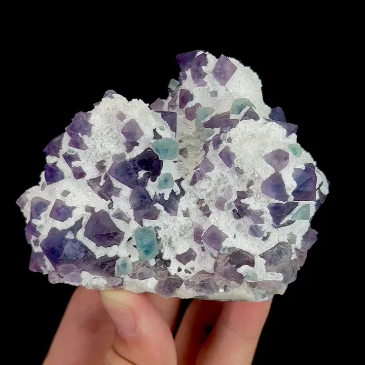 Natural Purple Octahedral Fluorite, Mineral Specimen: Inner Mongolia,China (85*75*50MM) image