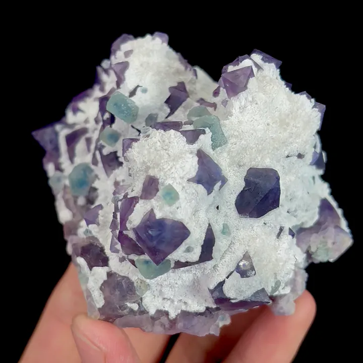 Natural Purple Octahedral Fluorite, Mineral Specimen: Inner Mongolia,China (85*75*50MM) - image 2