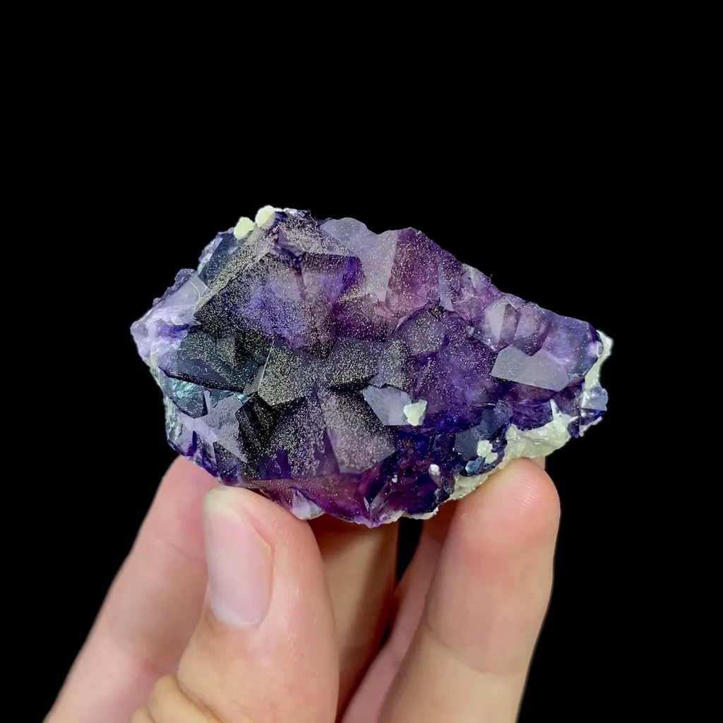 Natural Purple Octahedral Fluorite Mineral Specimen,High Quality Specimen,YAO GANG XIAN,HUNAN,CHINA(54*35*18mm) image