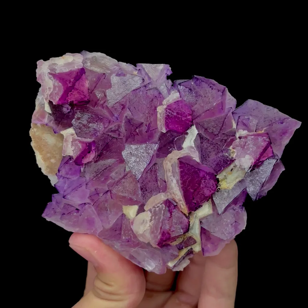 Natural Purple Octahedral Fluorite Mineral Specimen,High Quality Specimen,ZHEJIANG,CHINA(112*80*27mm) image
