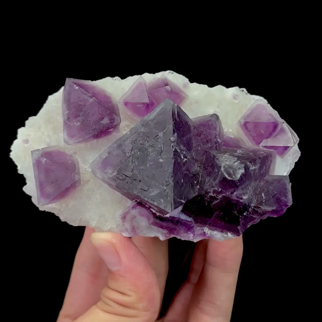 Natural Purple Octahedral Fluorite Mineral Specimen,High Quality Specimen,ZHEJIANG,CHINA(50*60*40mm) image