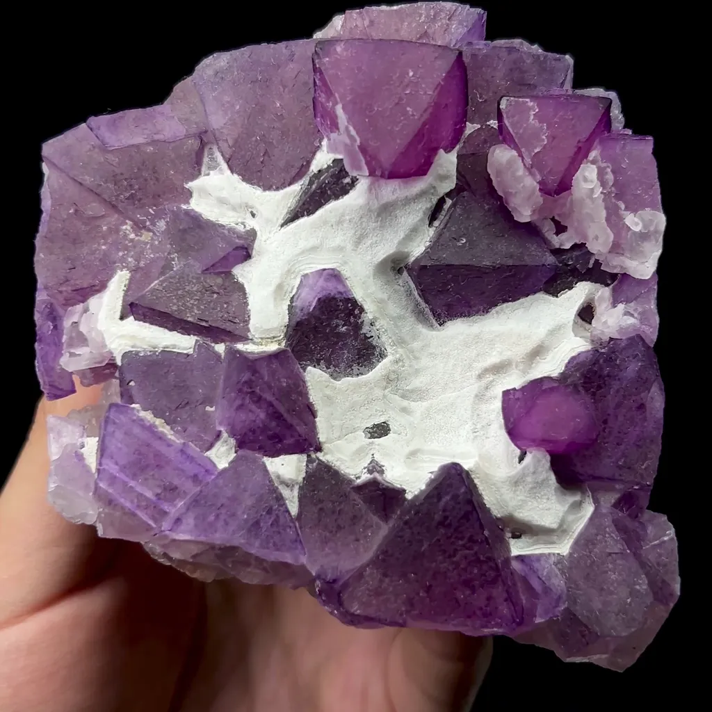Natural Purple Octahedral Fluorite Mineral Specimen,High Quality Specimen,ZHEJIANG,CHINA(85*85*30mm) image