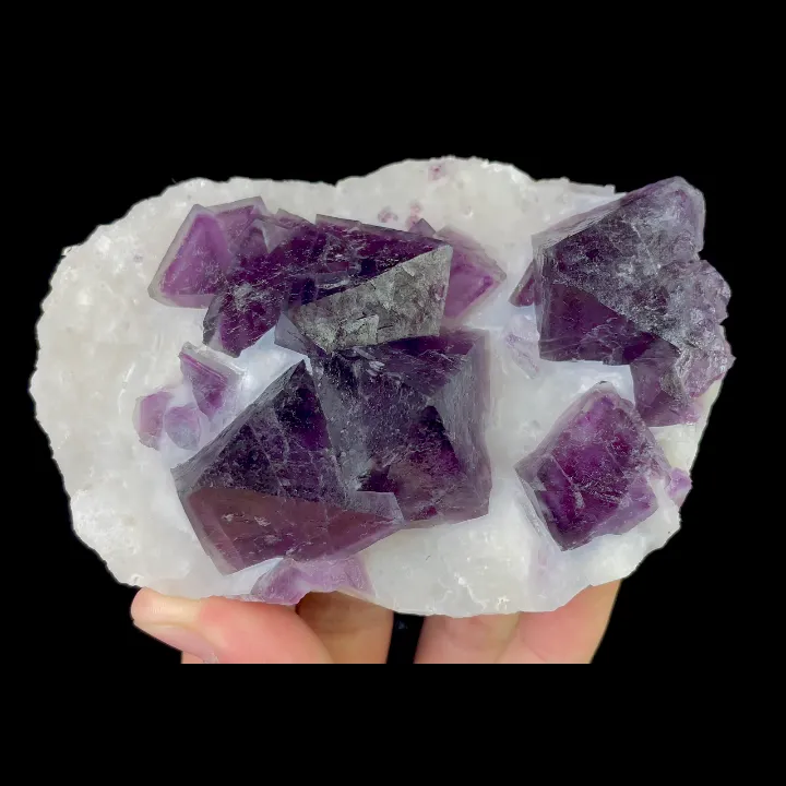 Natural Purple Octahedral Fluorite, Mineral Specimen:Zhejiang,China (115*80*40MM) - image 6