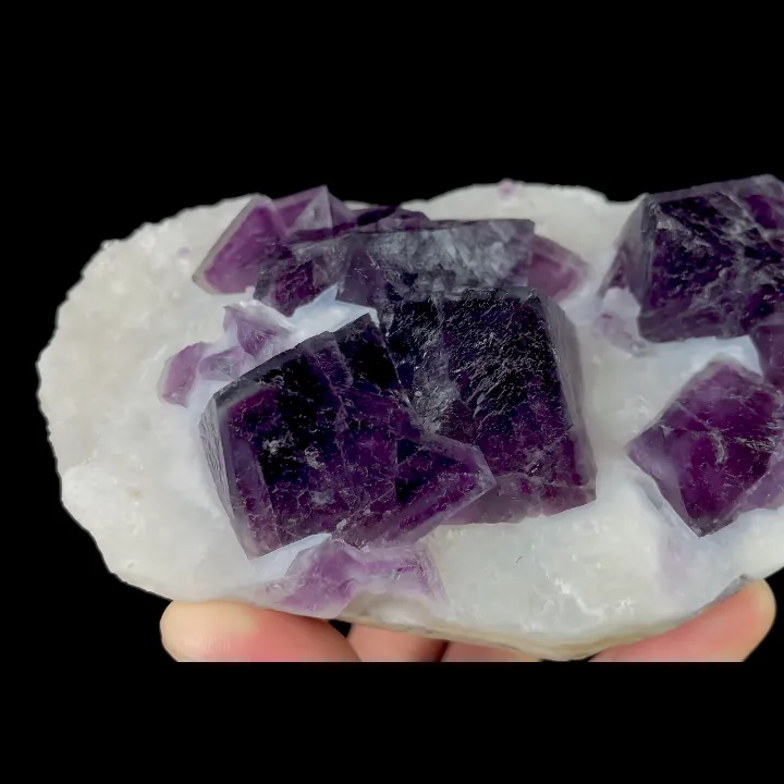 Natural Purple Octahedral Fluorite, Mineral Specimen:Zhejiang,China (115*80*40MM) - image 4