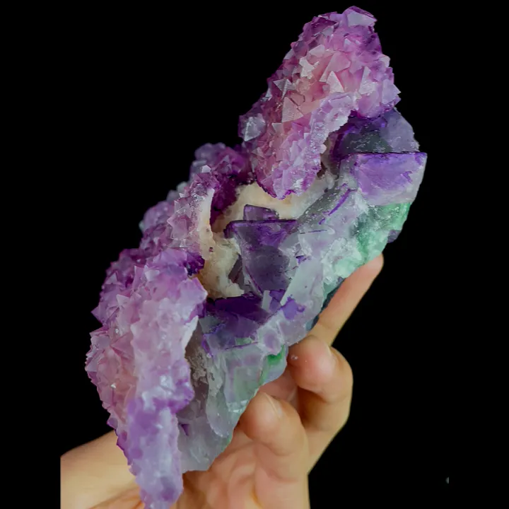 Natural Purple Octahedral Fluorite, Mineral Specimen:Zhejiang,China (125*115*50MM) - image 2
