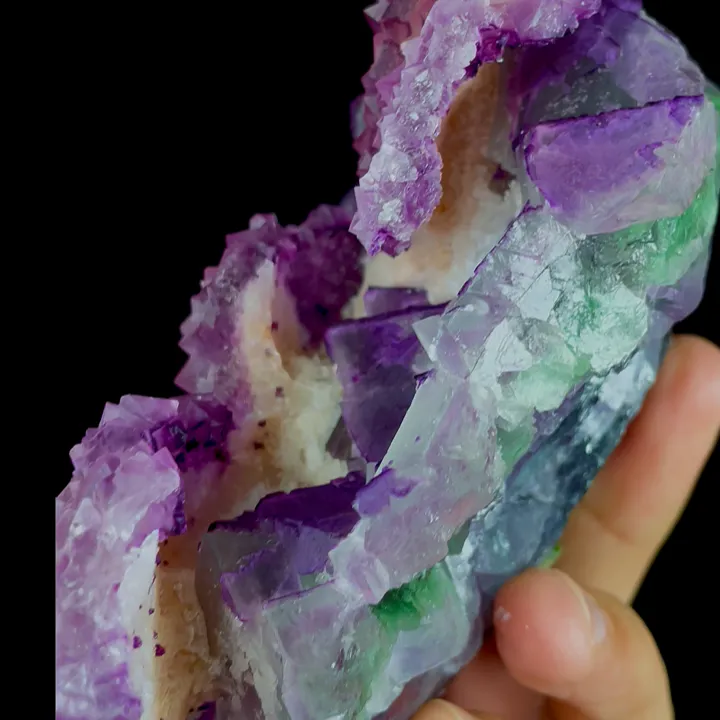 Natural Purple Octahedral Fluorite, Mineral Specimen:Zhejiang,China (125*115*50MM) - image 3