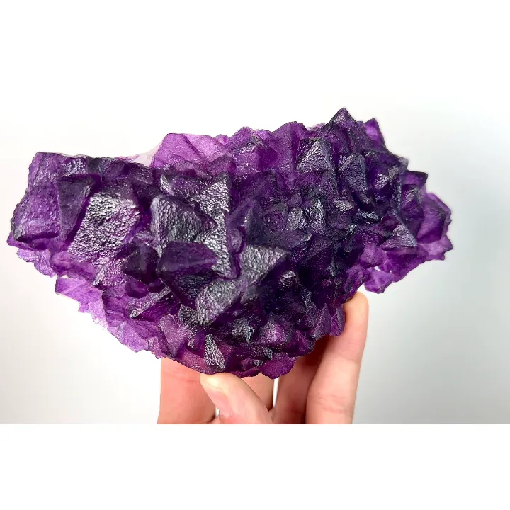 Natural Purple Octahedral Fluorite, Mineral Specimen:Zhejiang,China (160*85*30MM) image