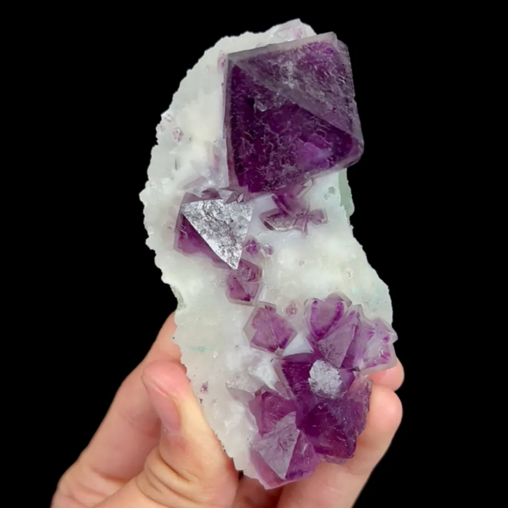 Natural Purple Octahedral Fluorite, Mineral Specimen:Zhejiang,China (45*100*25MM) - image 5