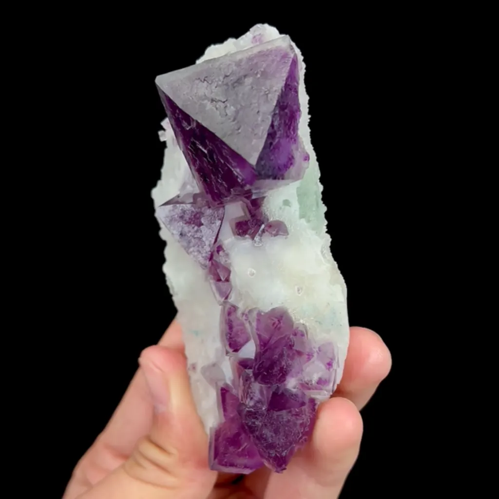Natural Purple Octahedral Fluorite, Mineral Specimen:Zhejiang,China (45*100*25MM) - image 3