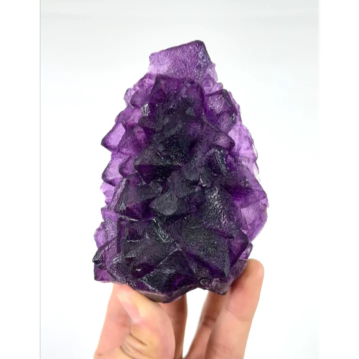 Natural Purple Octahedral Fluorite, Mineral Specimen:Zhejiang,China (65*110*35MM) - image 4