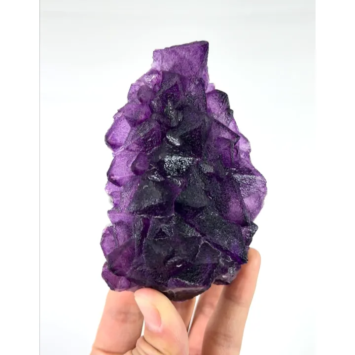 Natural Purple Octahedral Fluorite, Mineral Specimen:Zhejiang,China (65*110*35MM) image