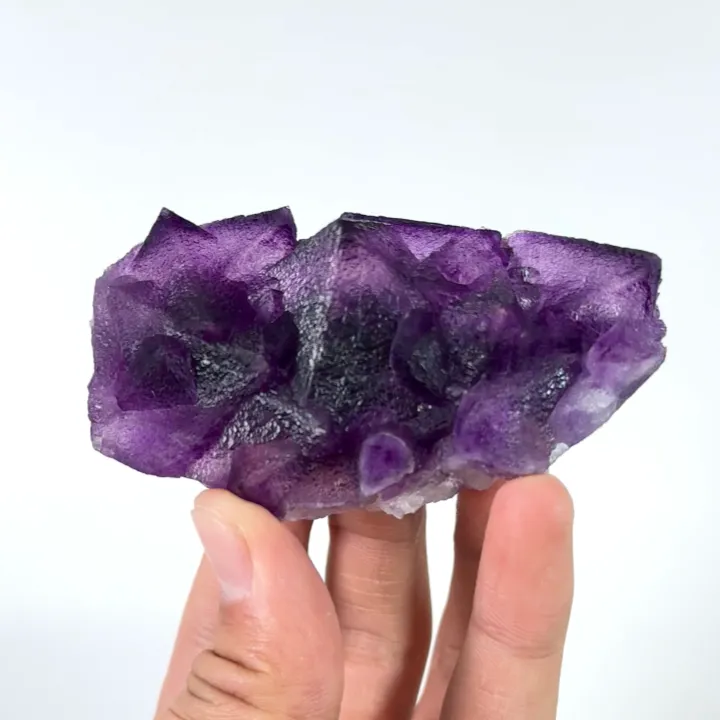 Natural Purple Octahedral Fluorite, Mineral Specimen:Zhejiang,China (80*45*30MM) - image 4