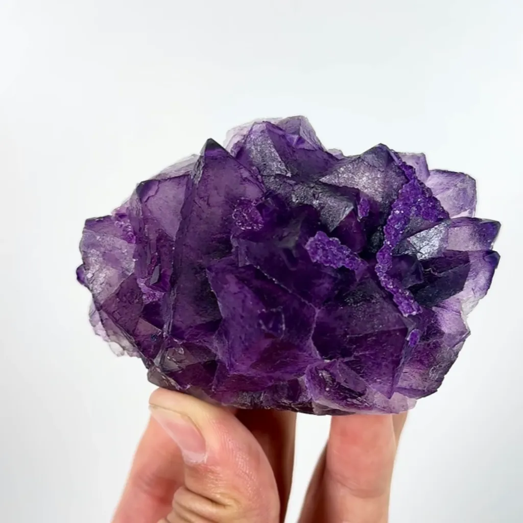 Natural Purple Octahedral Fluorite, Mineral Specimen:Zhejiang,China (85*60*45MM) - image 5