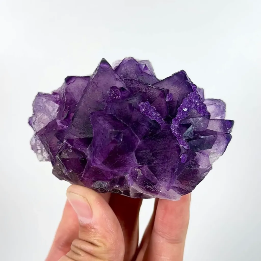 Natural Purple Octahedral Fluorite, Mineral Specimen:Zhejiang,China (85*60*45MM) image