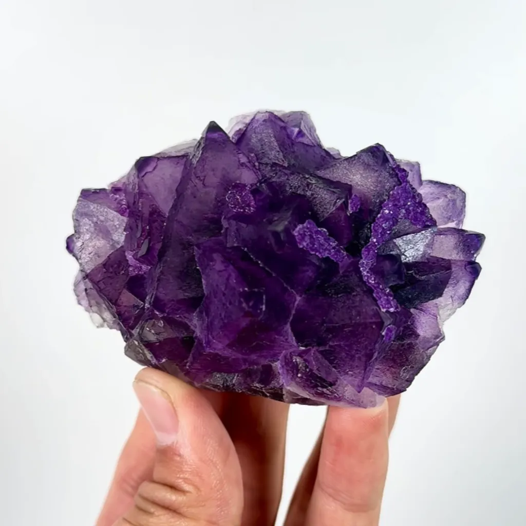 Natural Purple Octahedral Fluorite, Mineral Specimen:Zhejiang,China (85*60*45MM) - image 3