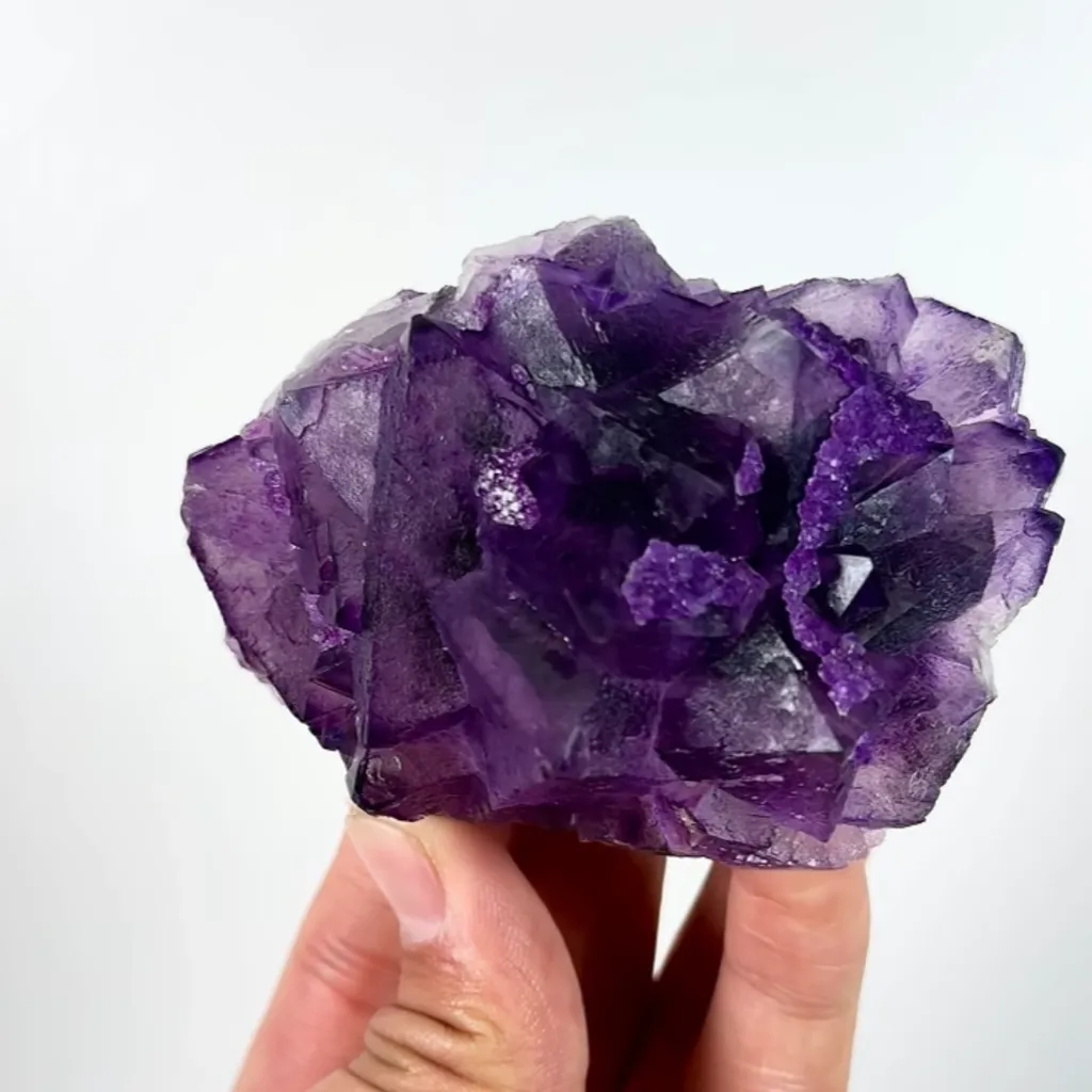 Natural Purple Octahedral Fluorite, Mineral Specimen:Zhejiang,China (85*60*45MM) - image 4