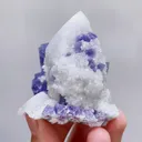 Natural Purple Octahedral Fluorite & Quartz, Mineral Specimen: Inner Mongolia,China (55*45*60mm) - image 3