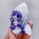 Natural Purple Octahedral Fluorite & Quartz, Mineral Specimen: Inner Mongolia,China (55*45*60mm) - image 4