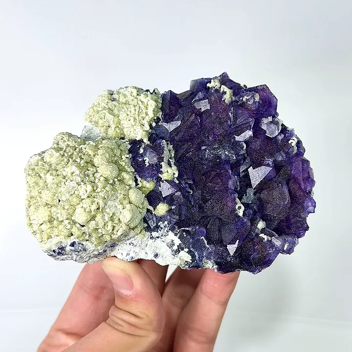 Natural Purple Octahedral Fluorite with Pyrite and Mica, Mineral Specimen: Inner Mongolia,China (110*80*40MM) - image 7