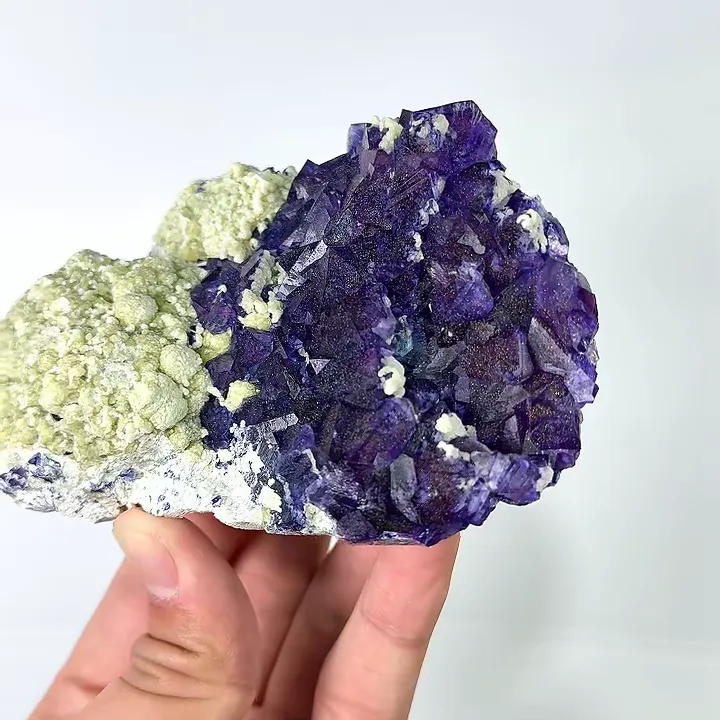 Natural Purple Octahedral Fluorite with Pyrite and Mica, Mineral Specimen: Inner Mongolia,China (110*80*40MM) - image 3