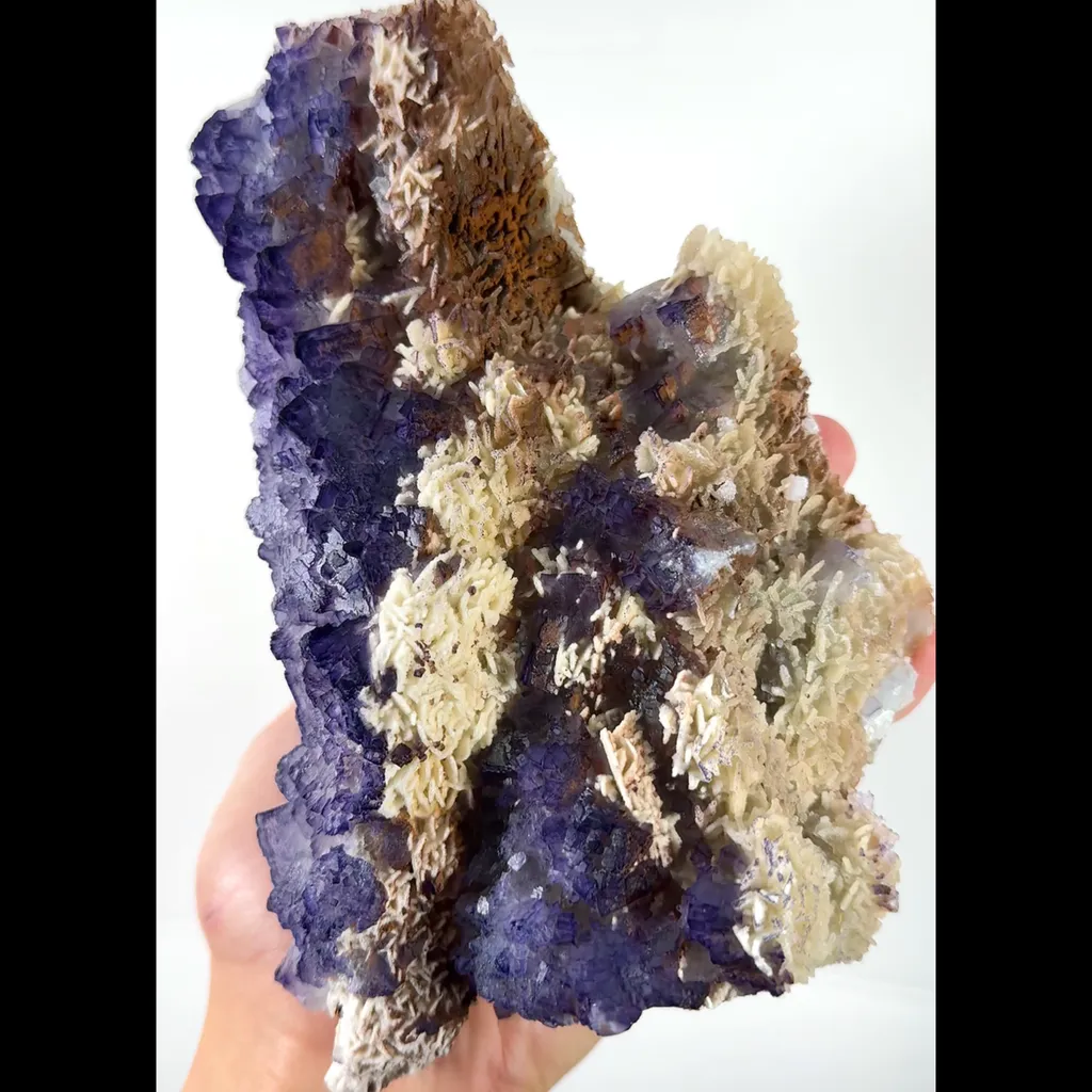 Natural Purple Pattern Fluorite and Barite Mineral Specimen,High Quality Specimen,GUIZHOU,CHINA(185*155*100mm) - image 3