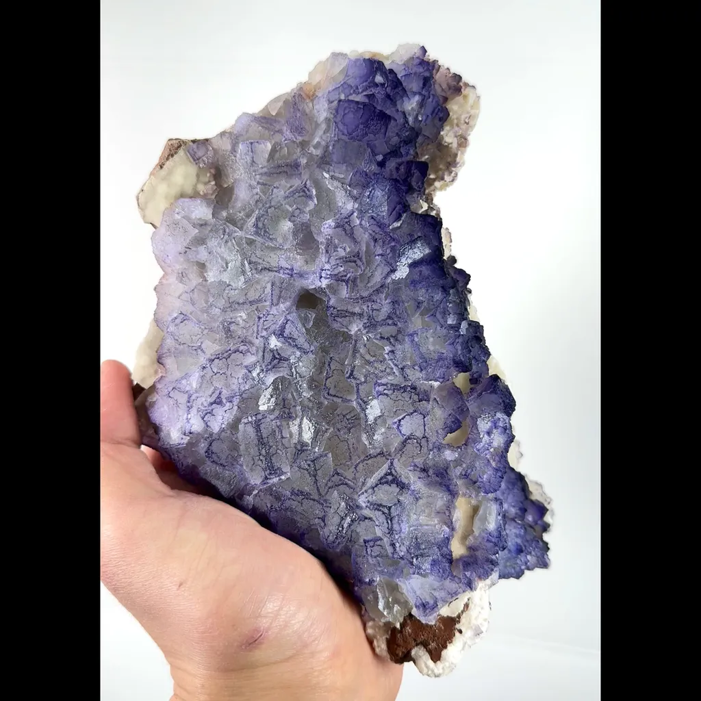 Natural Purple Pattern Fluorite and Barite Mineral Specimen,High Quality Specimen,GUIZHOU,CHINA(185*155*100mm) - image 2