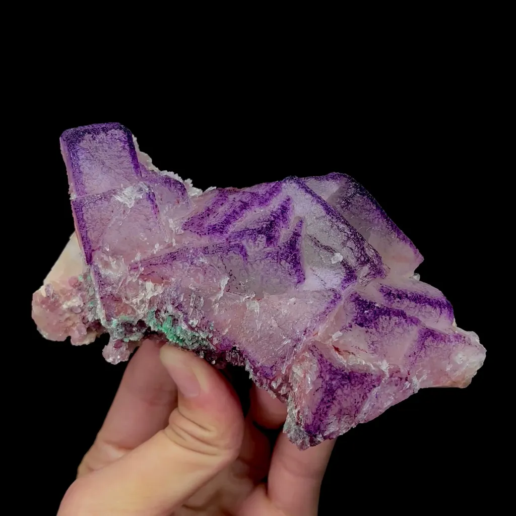 Natural Purple Pattern Fluorite and Gypsum Mineral Specimen,High Quality Specimen,GUIZHOU,CHINA(129*77*48mm) image