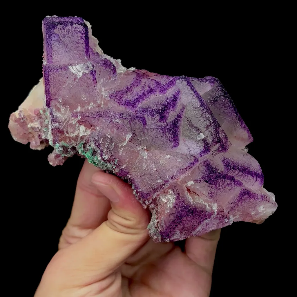 Natural Purple Pattern Fluorite and Gypsum Mineral Specimen,High Quality Specimen,GUIZHOU,CHINA(129*77*48mm) - image 4
