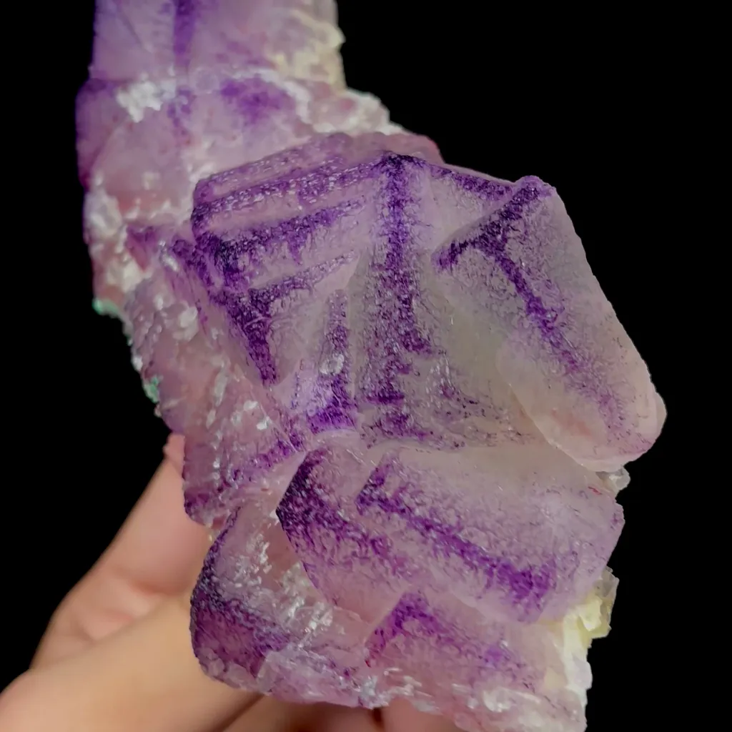 Natural Purple Pattern Fluorite and Gypsum Mineral Specimen,High Quality Specimen,GUIZHOU,CHINA(129*77*48mm) - image 2