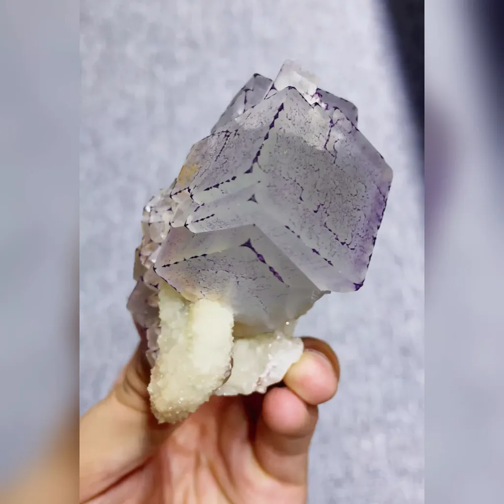 Natural Purple Pattern Fluorite comes from Guizhou,China 55*45*80MM - image 2