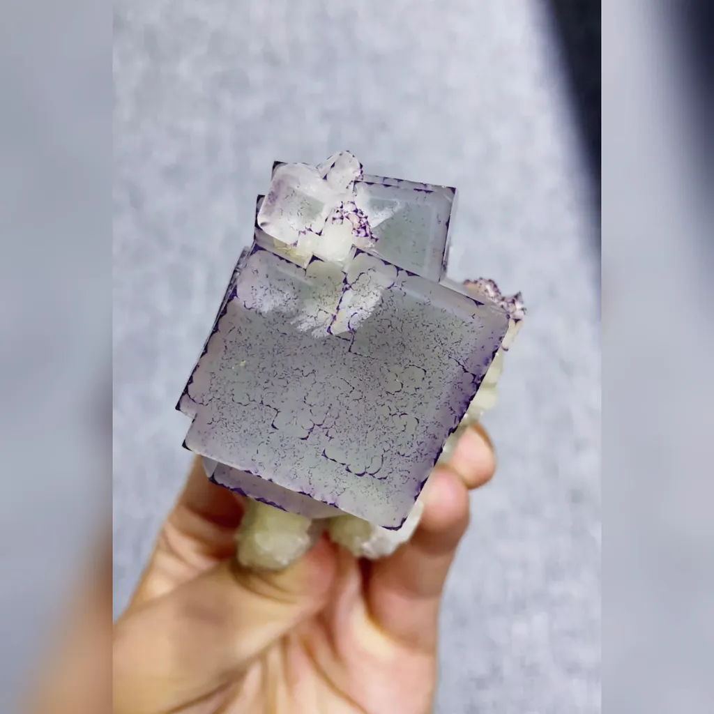 Natural Purple Pattern Fluorite comes from Guizhou,China 55*45*80MM - image 3